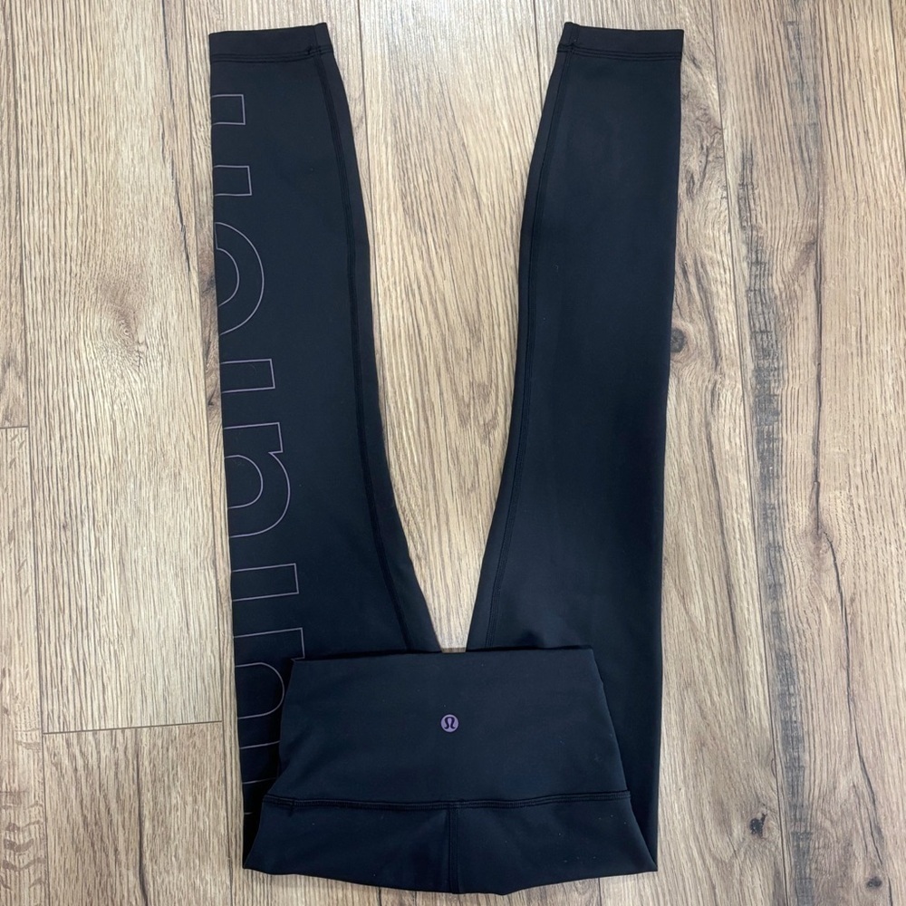Lululemon Wunder Train High Rise Tight 25" *Graphic In Black/Iridescent Size 2